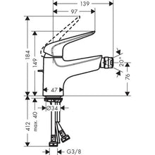 Cargar imagen en el visor de la galería, Pack Grifería Hansgrohe Novus 70 lavabo con válvula + Novus bidé con válvula